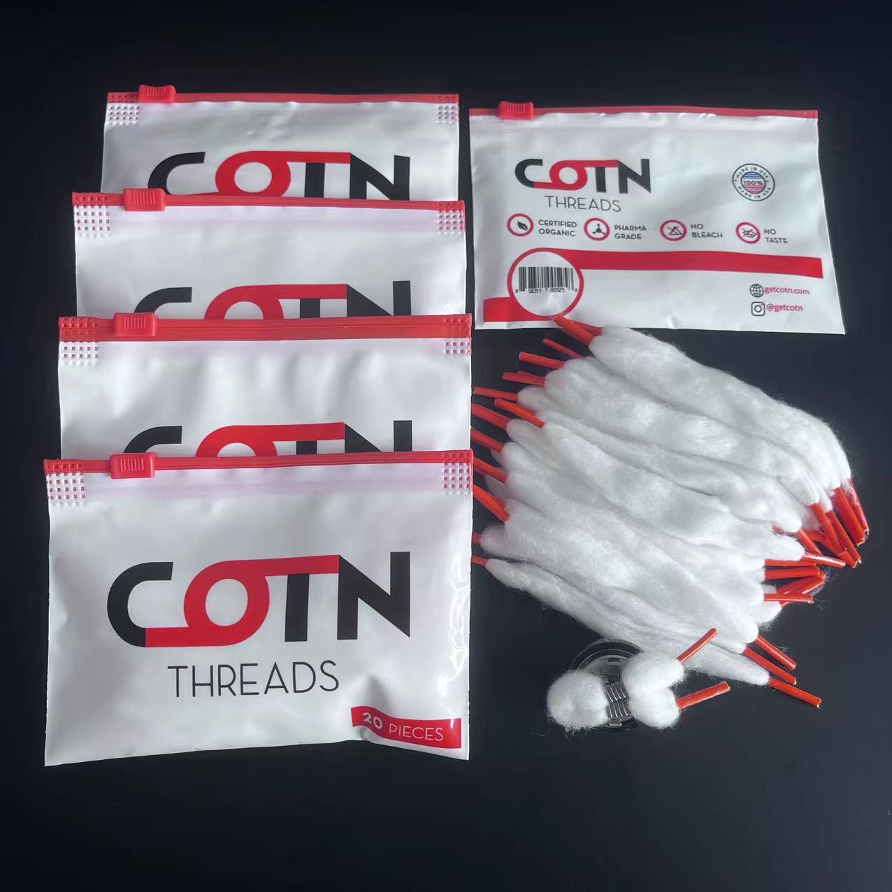 Cotton Wick Organic - 100/60/20 szt. Wstępnie zbudowany drut gwintowany