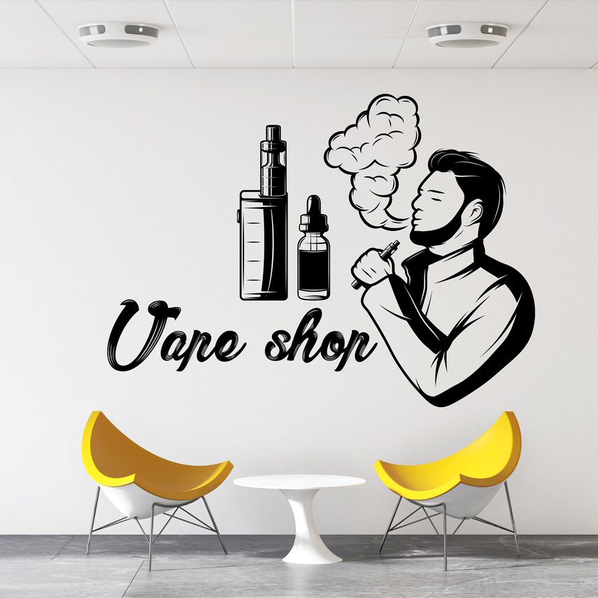 Ściana sklepowa naklejka na ok – Vaping Store recenzja i cena